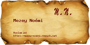 Mezey Noémi névjegykártya